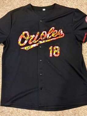 Baltimore Orioles Maryland Flag 2018 SGA Jersey Black Size M Rare EUC